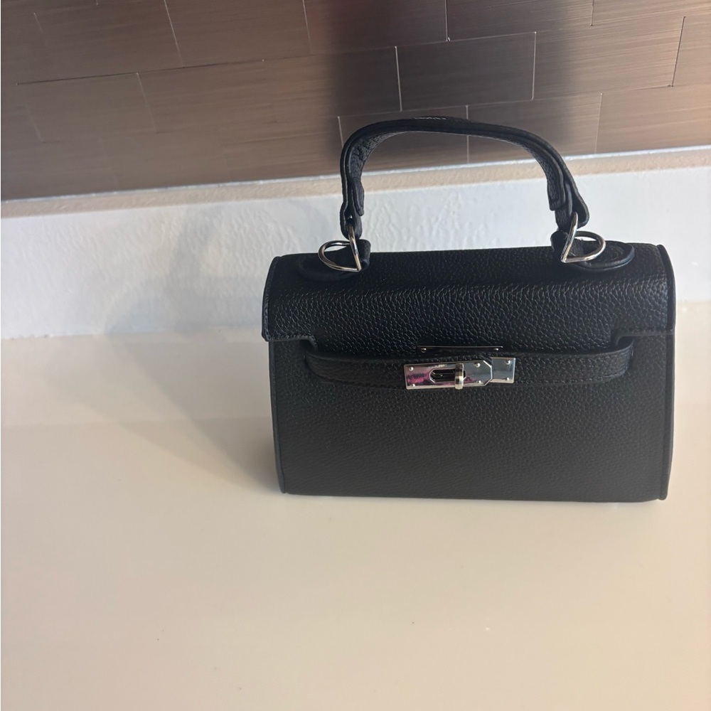 Black Leather Crossbody Bag